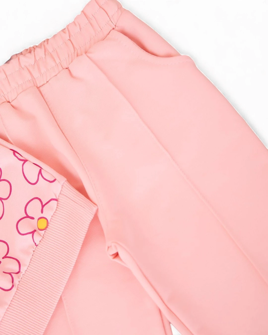 Kız Çocuk Mevsimlik Çiçek Baskılı, Çimalı Pantalonlu 2-10 Yaş Arası Eşofman Takımı R2391