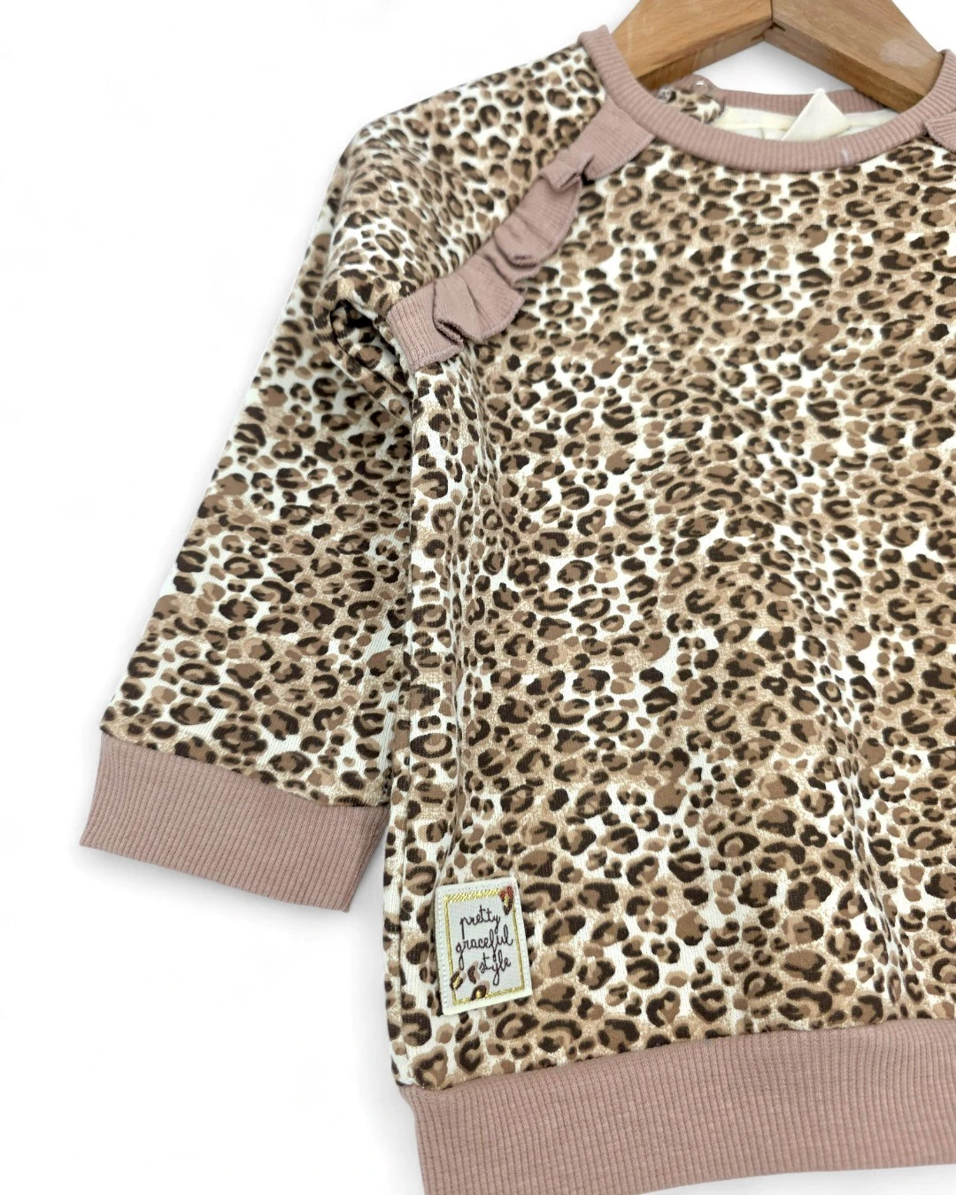 Kız Bebek Kışlık 3 İp Şardonlu Leopar Desenli 6-9-12-18-24 Ay Şık Bebek Takımı R2237