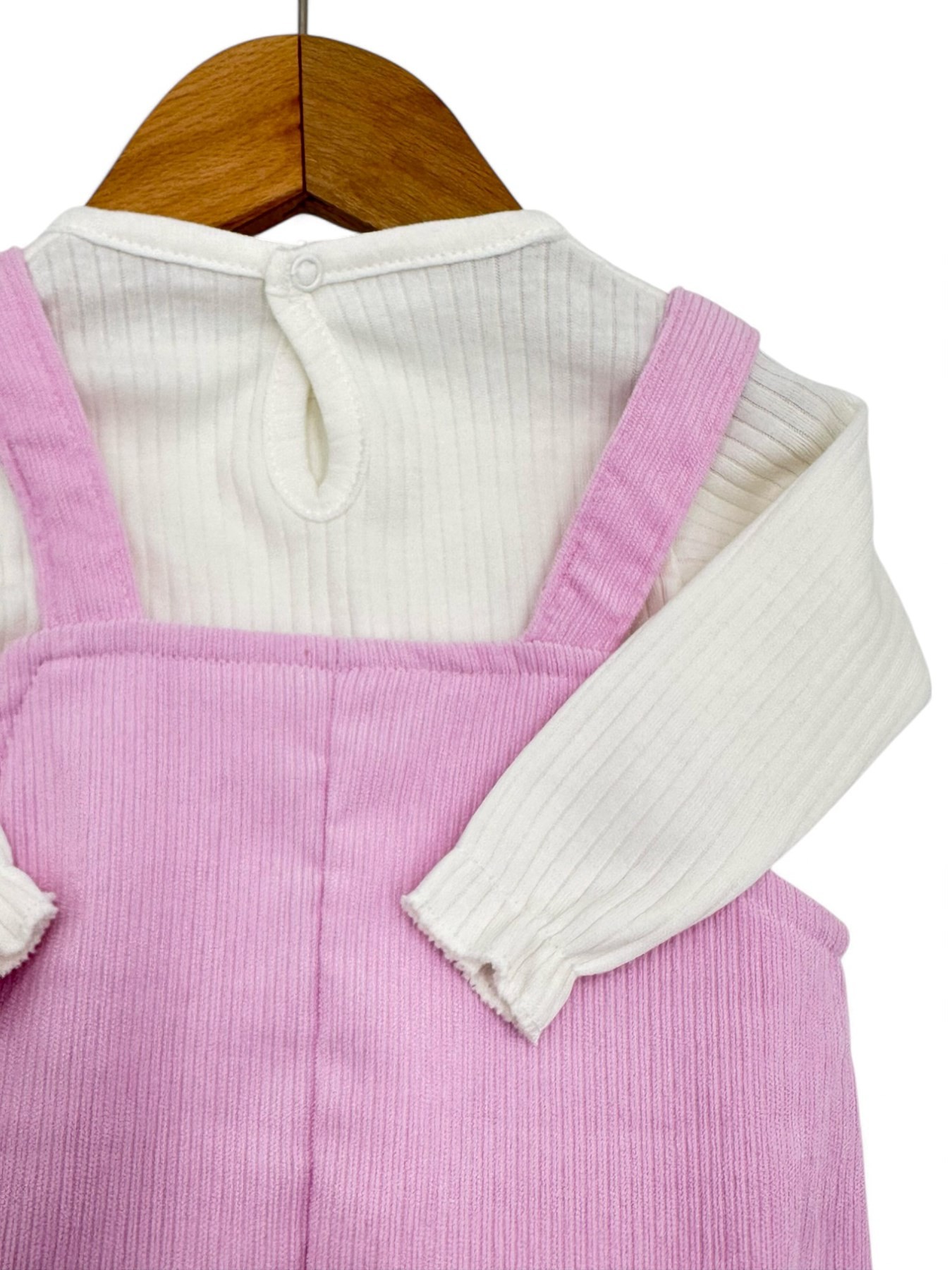 KIZ BEBEK MEVSİMLİK PAPATYA AKSESUARLI SALOPET 3-6-9-12-18 AY  ELBİSE VE İÇ BADİSİ R1552