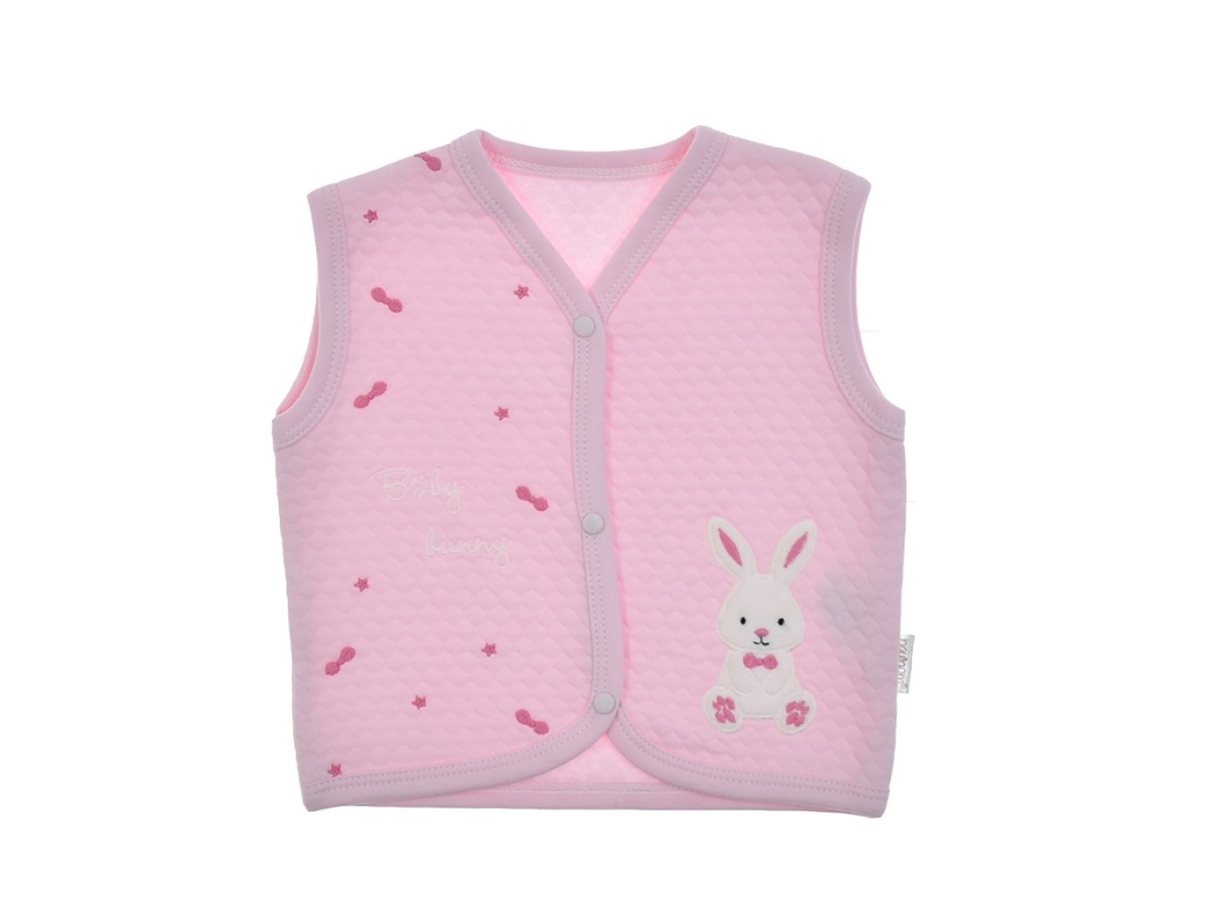 YENİ DOĞAN BEBEK 0-3-6-9-12 AY TAVŞAN DETAYLI YELEK R1895 - PEMBE
