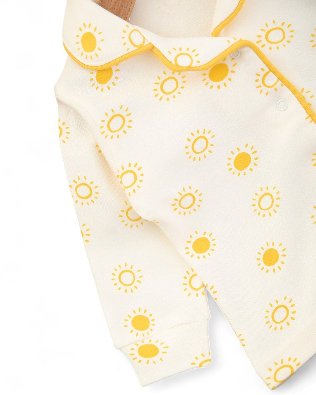 Güneş Baskılı Kruvaze Yakalı 3-6-9-12 Ay %100 Pamuklu Pijama Takımı l Gecelik Takımı R2042