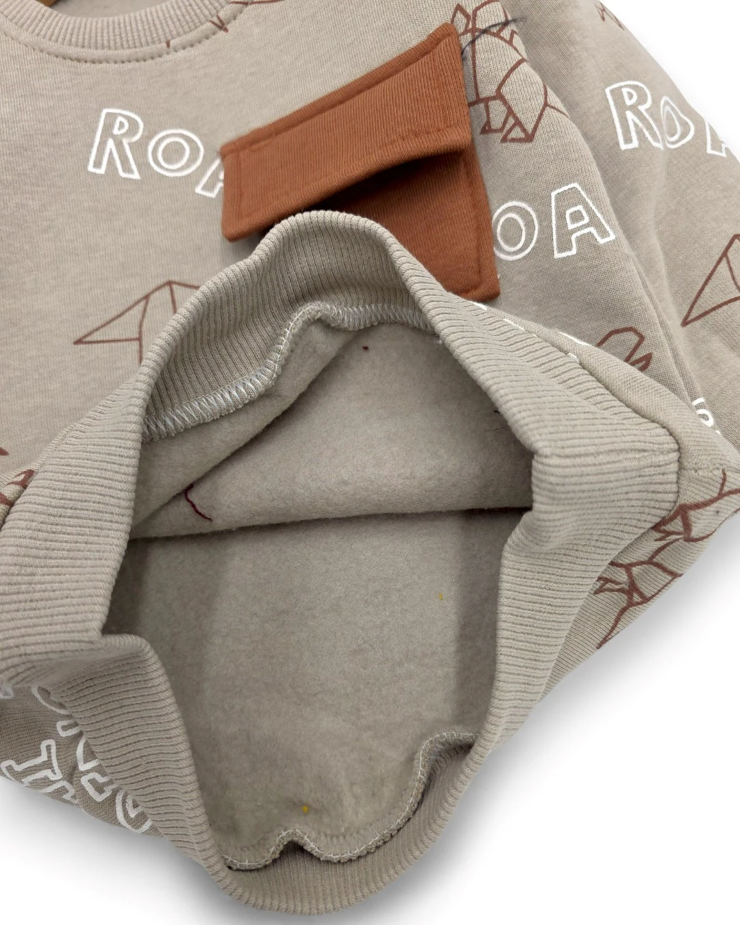 Erkek Bebek Kışlık 3 İp Şardonlu Dinozor Baskılı 6-9-12-18-24 Ay Alt Üst Eşofman Takımı R2387