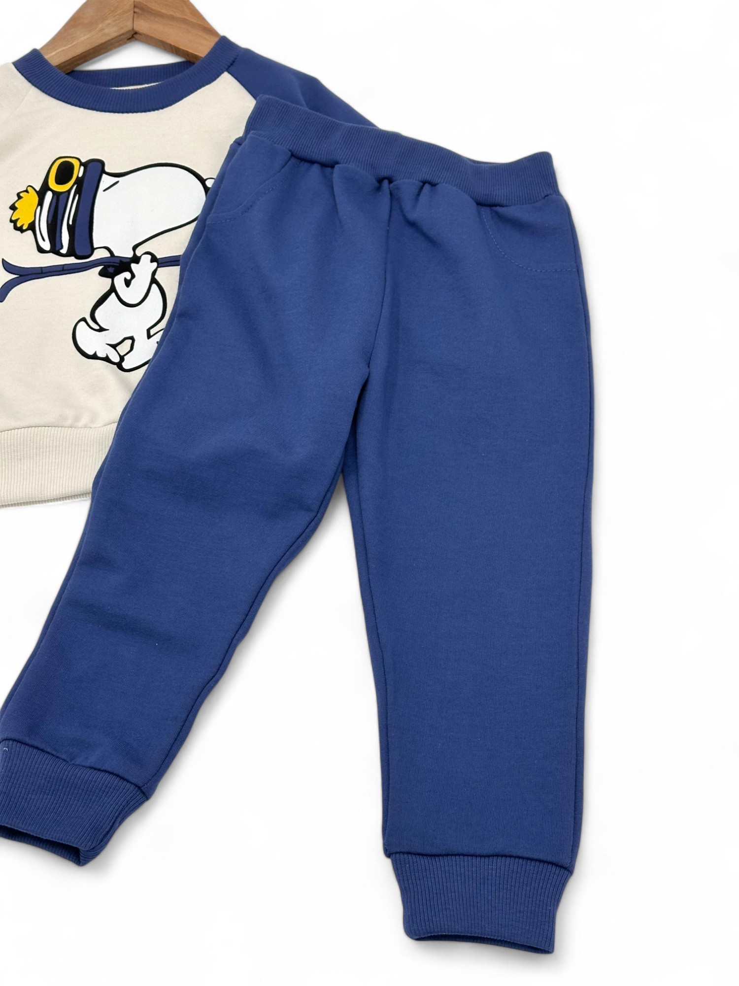 Erkek Çocuk Mevsimlik Snoopy Baskılı İkili Takım %100 Pamuk R552