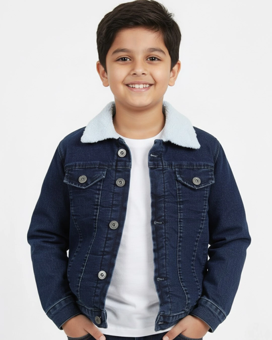 Erkek Çocuk İçi Welsoftlu Kışlık Kot Ceket / 2-17 Yaş Arası Beden Seçenekleri R2250 - LACİVERT