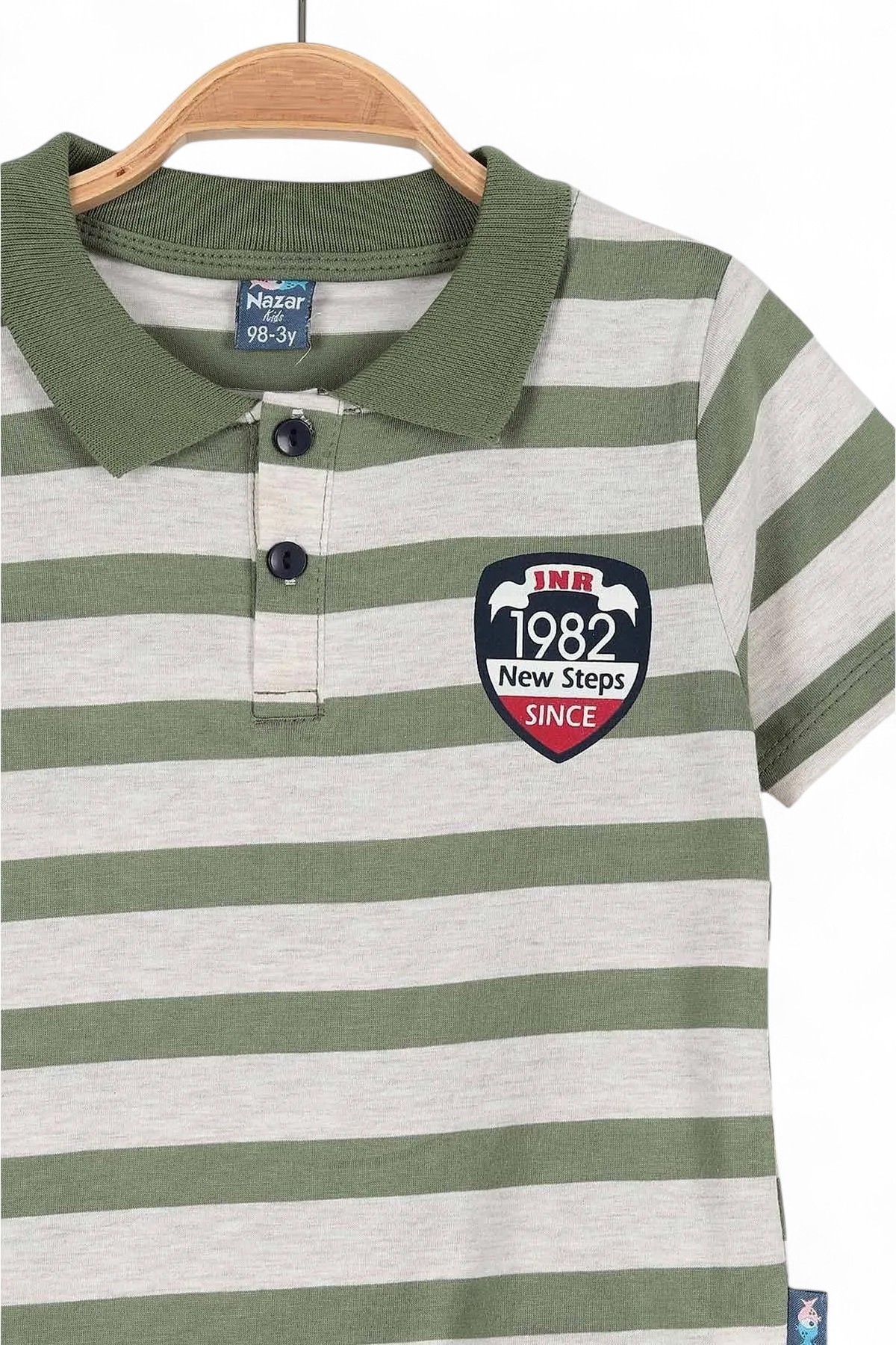 Erkek Çocuk Günlük Çizgili Polo Yakalı Şık T-shirt Ve Şort Alt Üst Takımı R499