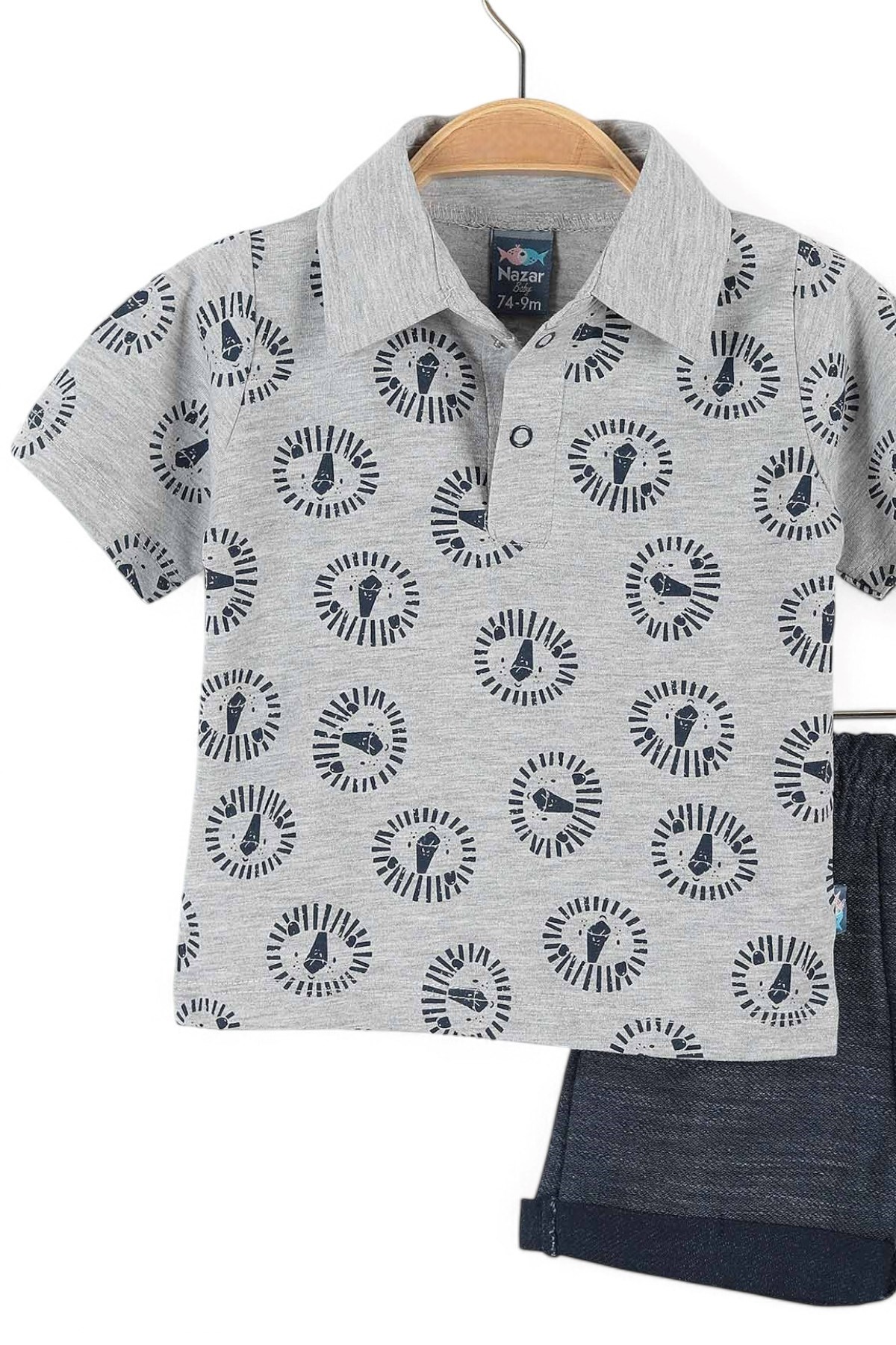 ERKEK BEBEK YAZLIK SÜPREM T-SHIRT VE YUMUŞAK ŞORTLU 2'Lİ ALT ÜST ŞIK TAKIM R1684