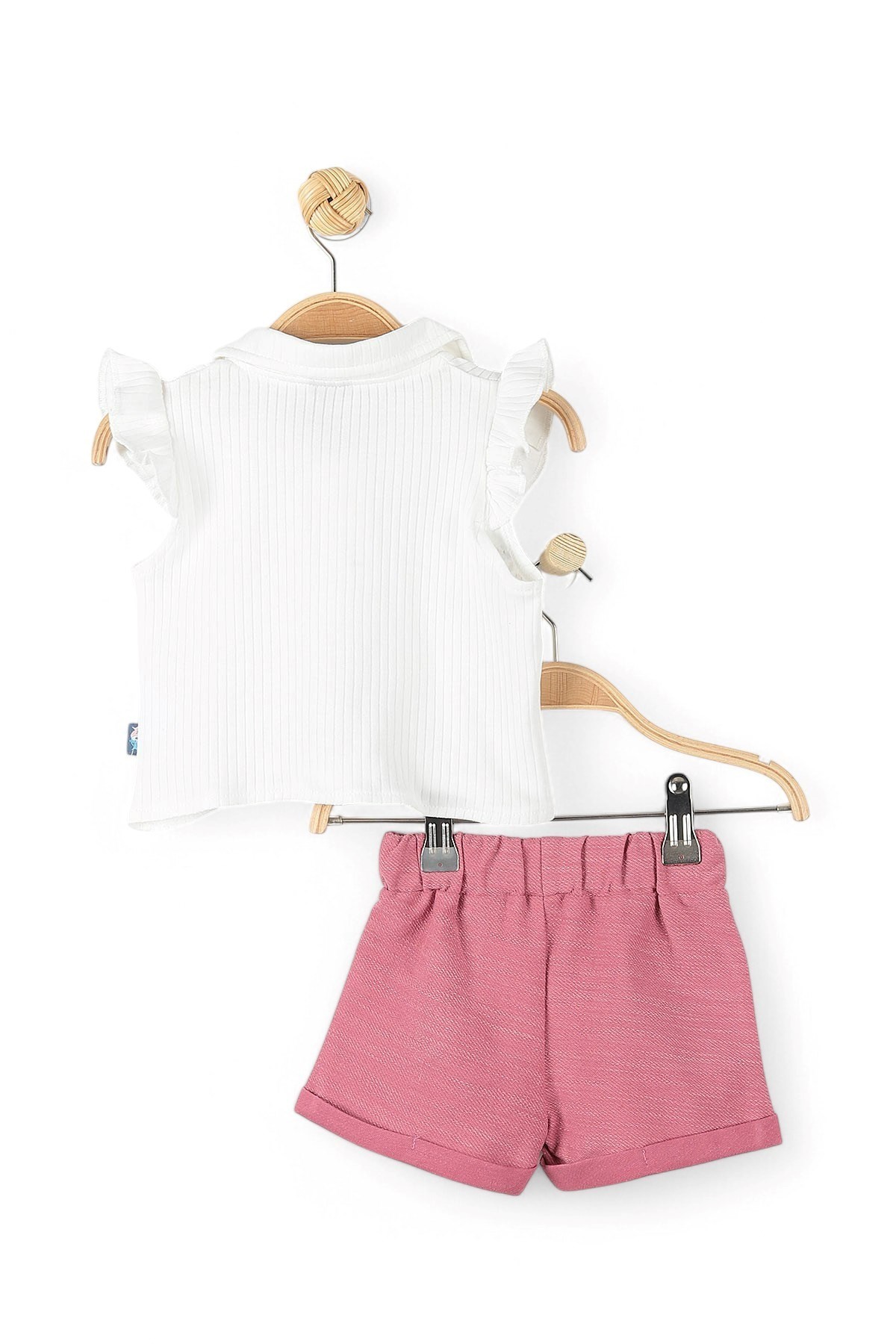 KIZ BEBEK YAZLIK ÇİÇEK BASKILI BLUZLU MÜSLİN ŞORTLU 6-9-12-18-24 AY KIZ BEBEK TAKIMI  R1698