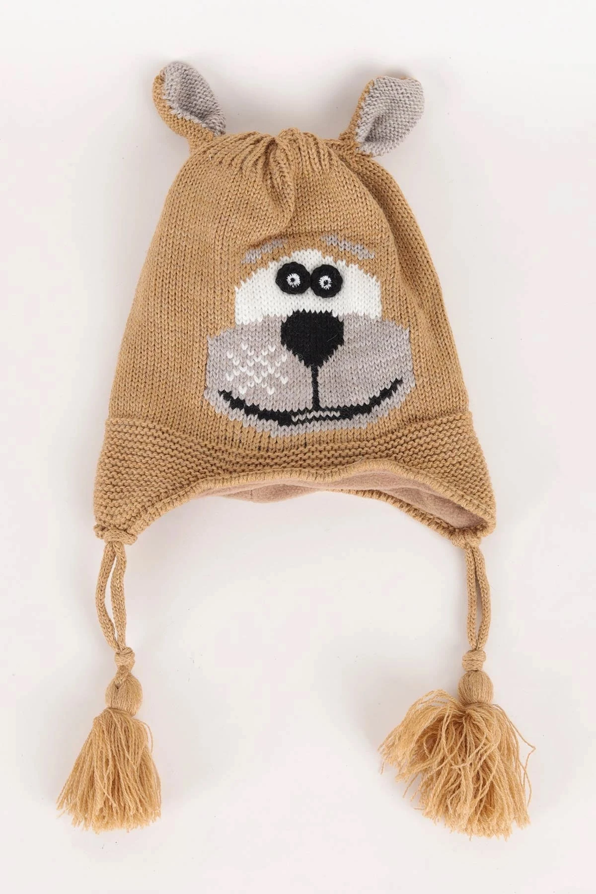 Erkek Çocuk 1-4 Yaş İçi Polarlı Triko Bebek Beresi  BR25 - KAHVERENGİ