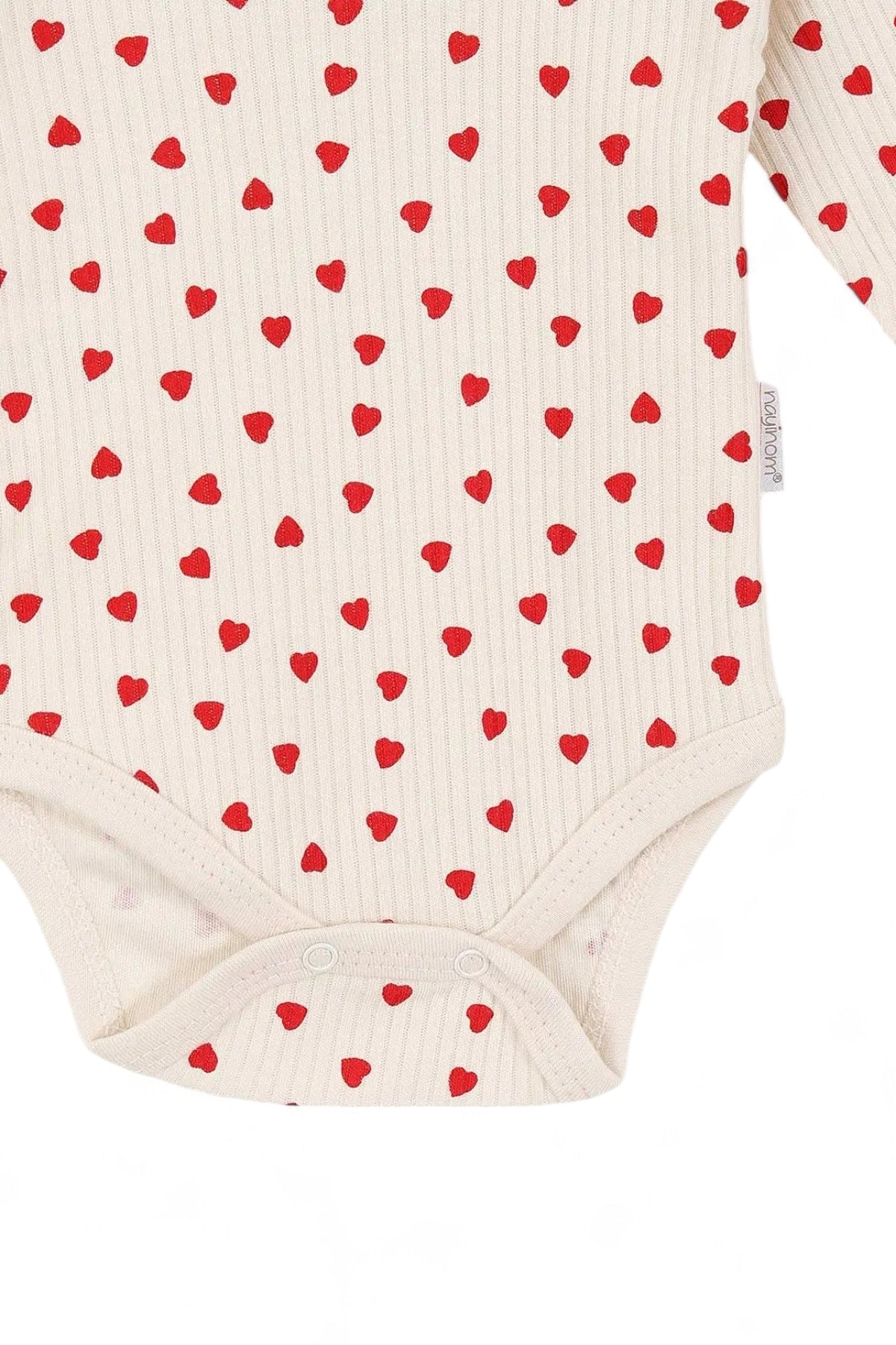 KIZ UZUN KOLLU KALP BASKIL FİTİLLİ I BEBEK ÇITÇITLI BODY, ZIBIN, ATLET 0-3 YAŞ R1318
