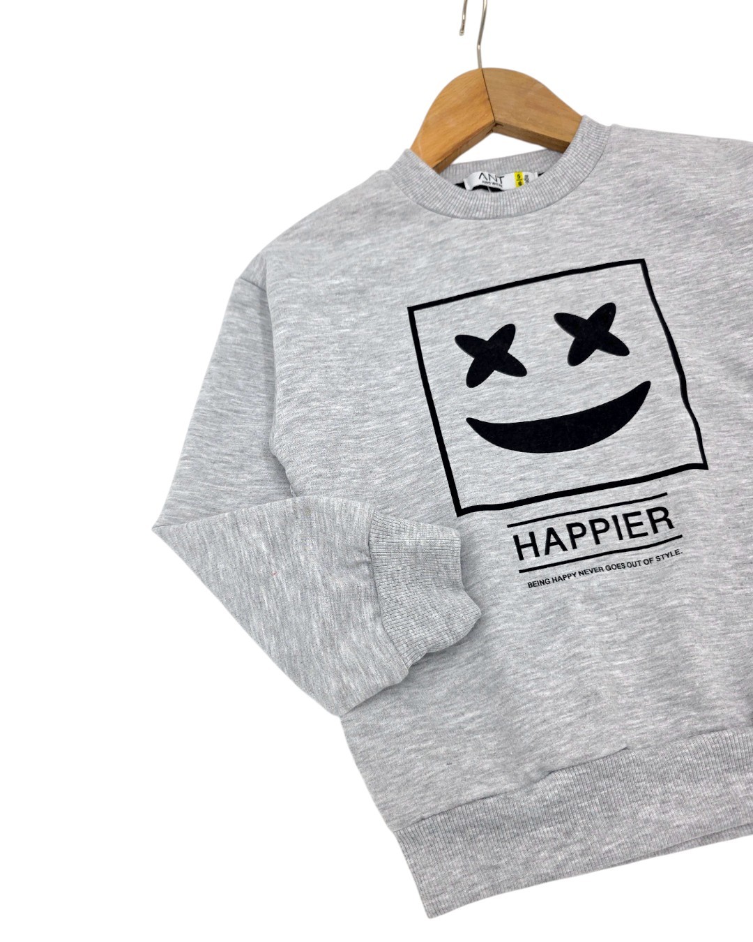 Erkek Çocuk HAPPIER Baskılı, İnce Mevsimlik 5-6-7-8-9-10 Yaş Viskon 2 İplik Eşofman Takımı R2196