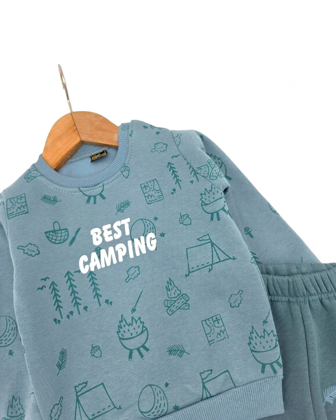 Erkek Bebek  6-9-12-18-24 Ay Kışlık 3 İP Şardonlu Baskılı Alt Üst Şık Eşofman Takımı R2277