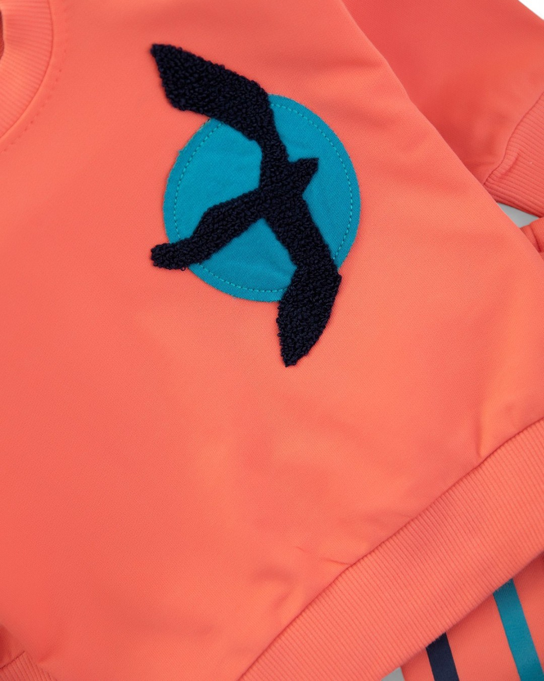 Erkek Bebek Mevsimlik Martı Nakışlı Sweatshirt, Çizgili Pantalonlu 2'lİ Alt Üst Takım R2096
