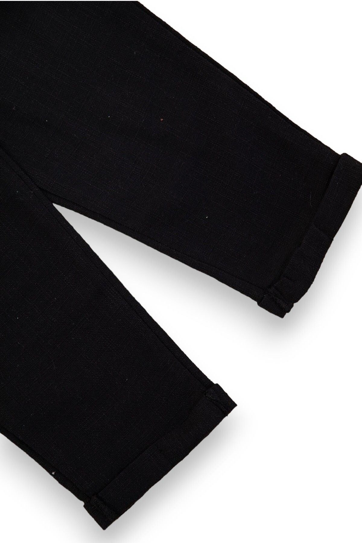 Kız Çocuk 2-3-4-5-6 Yaş Beyaz Bluzlu, Renkli Keten Pantalonlu %100 Pamuklu 2'li Alt Üst Takım R1006