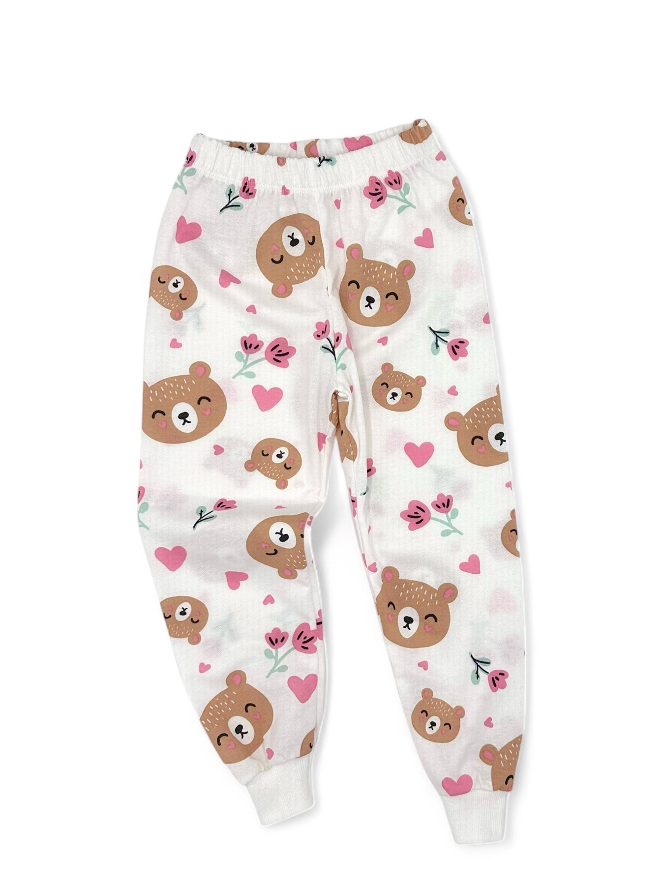 Kız Çocuk 4-5-6-7-8-9-10 Yaş Mevsimlik İnce Baskılı Pijama Gecelik Takımı R1577