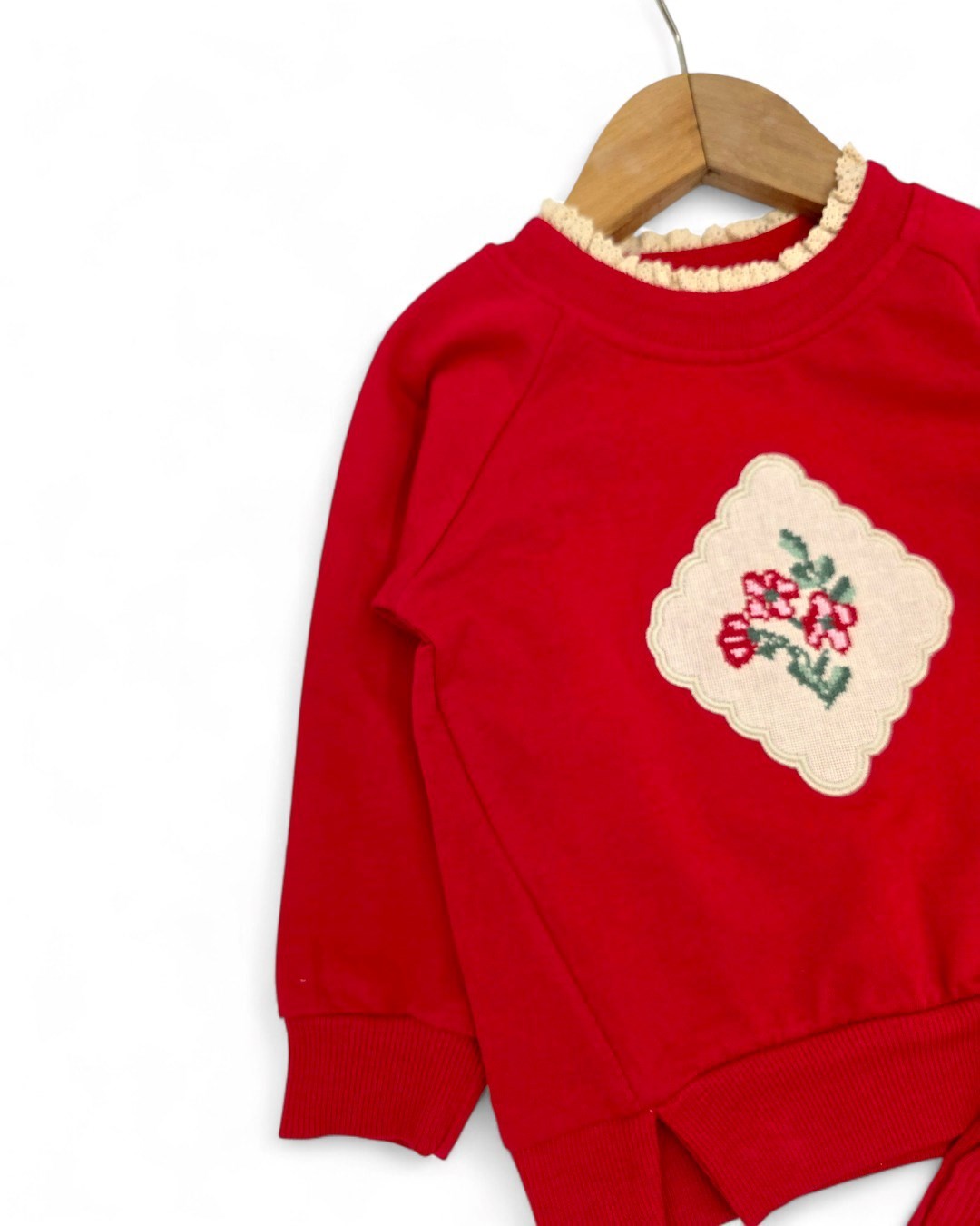 Kız Bebek Kaneviçe Nakış Detaylı Taytlı 6-9-12-18-24 Ay Şık Kız Bebek Takımı R2109