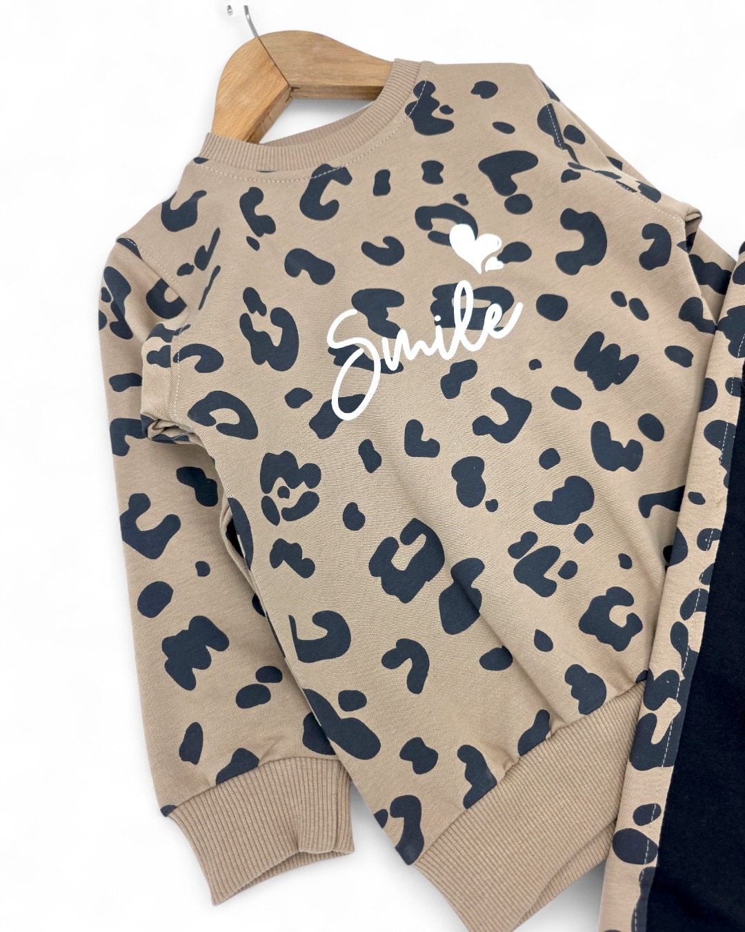 Kız Çocuk Smile Baskılı Sweatshirt, Geniş Paça Eşofman Altlı , 2 İplik 3-10 Yaş Kız Eşofman Takımı R2123