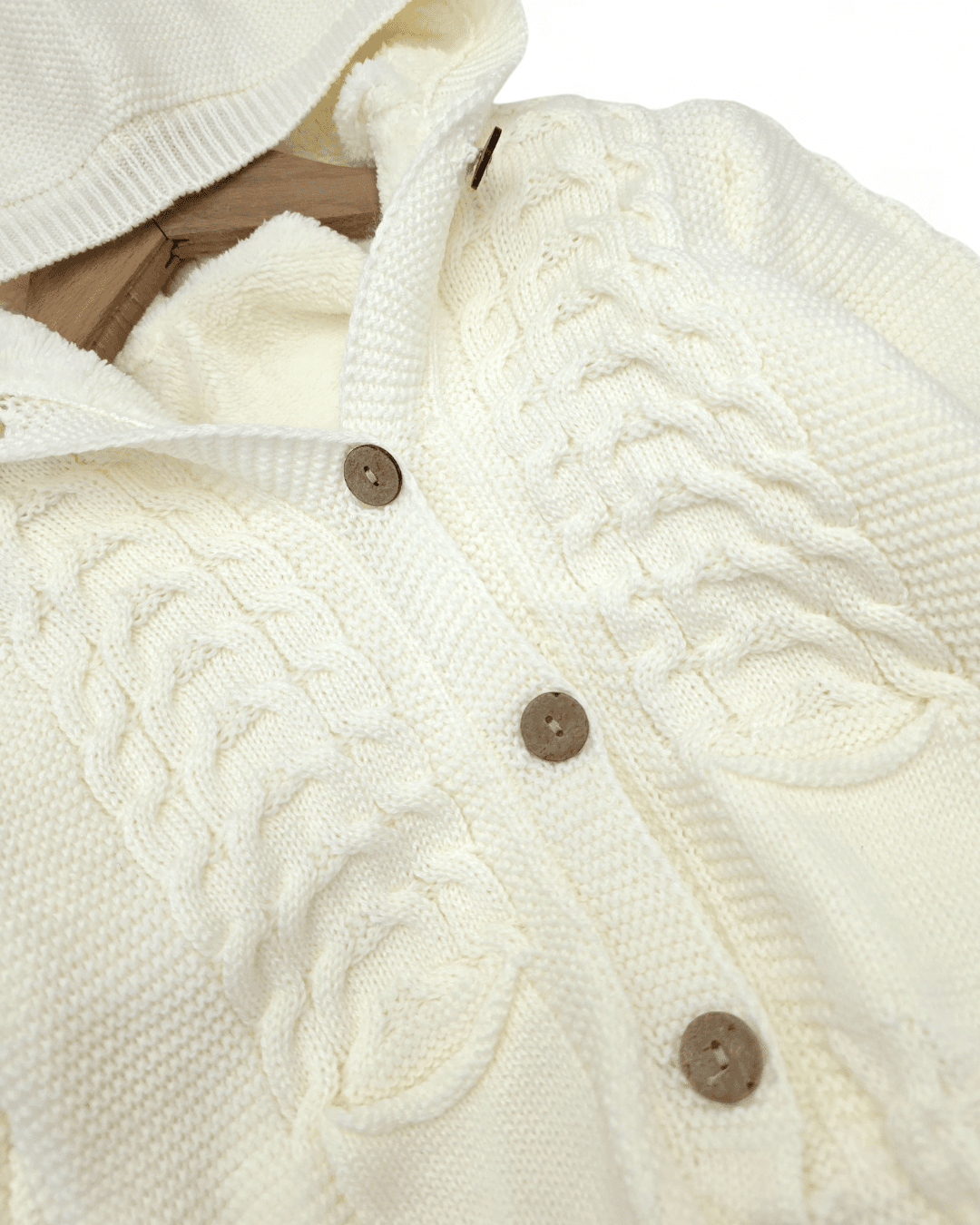 Kışlık Triko Bebek Tulumu, İçi Welsoftlu Düğmeli, Kapüşonlu 3-6-9-12 Aylık Kalın Peluş Tulum R2200