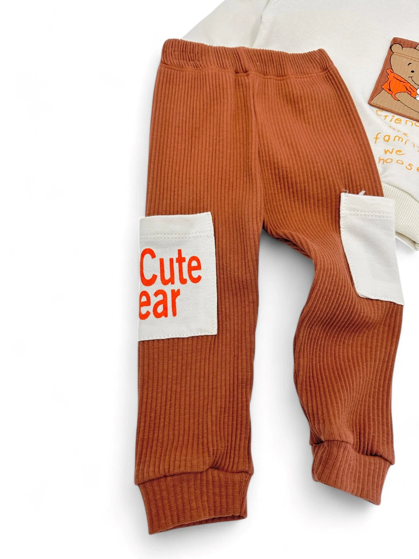 Erkek Bebek Pooh Baskılı Fitilli Altlı Mevsimlik Uzun Kollu 6-9-12-18-24 Ay Bebek Takımı R1485