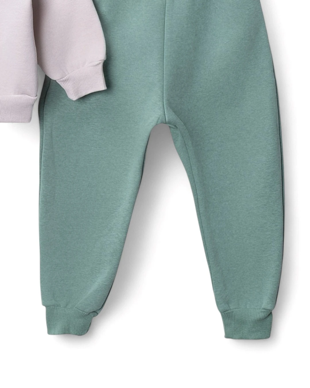 Kız Çocuk 1-2-3-4 Yaş Kışlık 3 İp Şardonlu, Çiçek Detaylı Alt Üst Eşofman Takımı R2341