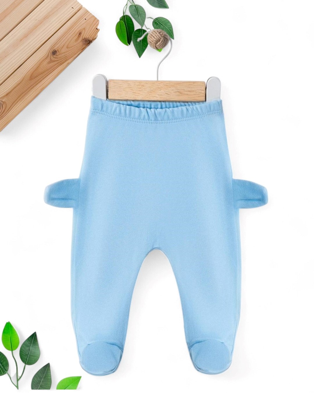 ERKEK BEBEK PATİKLİ YENİ DOĞAN BASKILI MEVSİMLİK İNTERLOK 0-3-6-9-12 AY TEK ALT PİJAMA  TA17