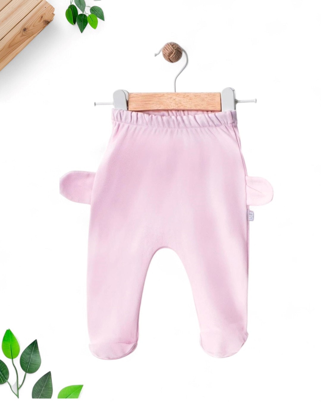 KIZ BEBEK PATİKLİ YENİ DOĞAN BASKILI MEVSİMLİK İNTERLOK 0-3-6-9-12 AY TEK ALT PİJAMA  TA19