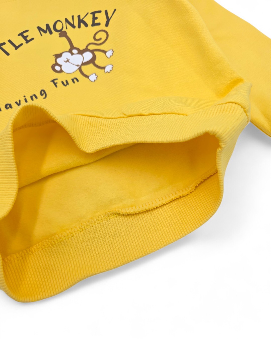 Erkek Bebek Kadife Pantalonlu, Hafif Şardonlu 2 İplik Sweathirt, 3-6-9-12-18-24 Ay 2'li Şık Takım R2135