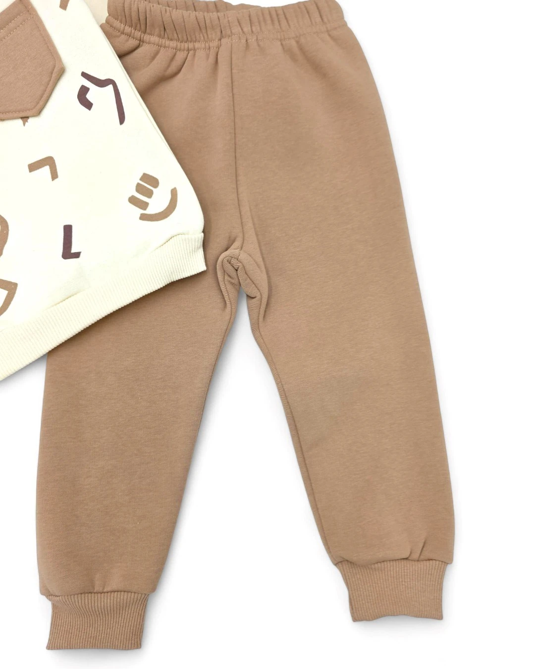 Erkek Bebek  6-9-12-18-24 Ay Kışlık 3 İP Şardonlu Baskılı Alt Üst Şık Eşofman Takımı R2275