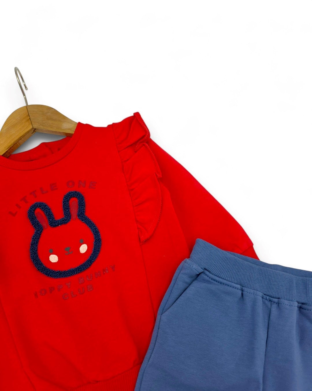 Kız Bebek Mevsimlik 6-9-12-18-24 Aylık Tavşan Baskılı Alt Üst Şık Takım R2319