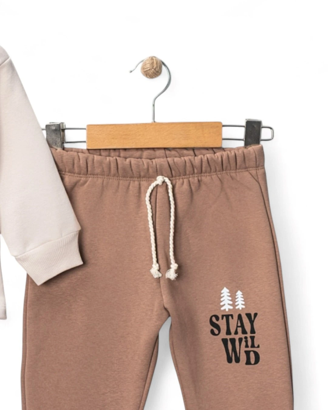 Erkek Çocuk Kışlık 3 İp Şardonlu, Ayıcık Nakışlı, 1-2-3-4 Yaş Alt Üst Bebek Eşofman Takımı R2342