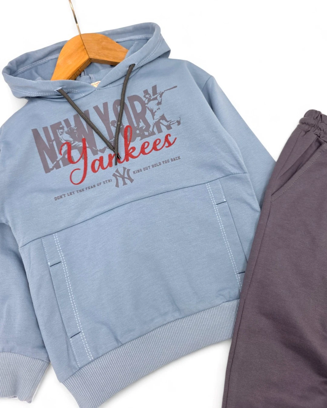 Erkek Çocuk Mevsimlik Kapüşonlu 2-3-4-5-6 Yaş 2 İplik Eşofman Takımı R2129