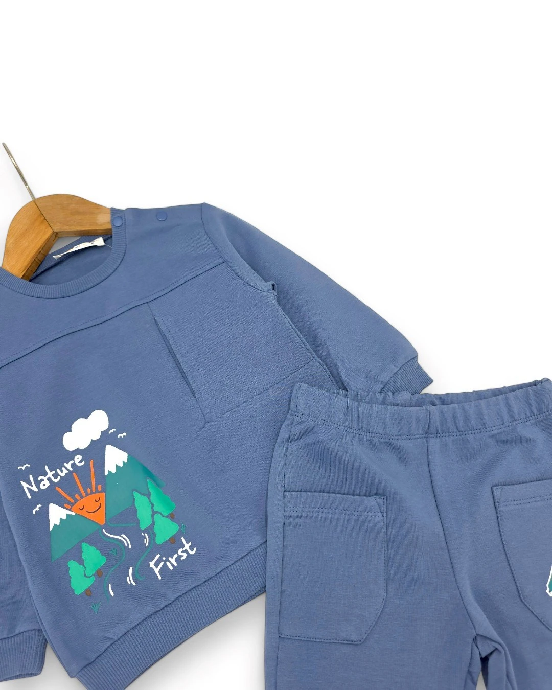 Erkek Bebek 6-9-12-18-24 Ay Baskılı Mevsimlik Alt Üst Takım R2321