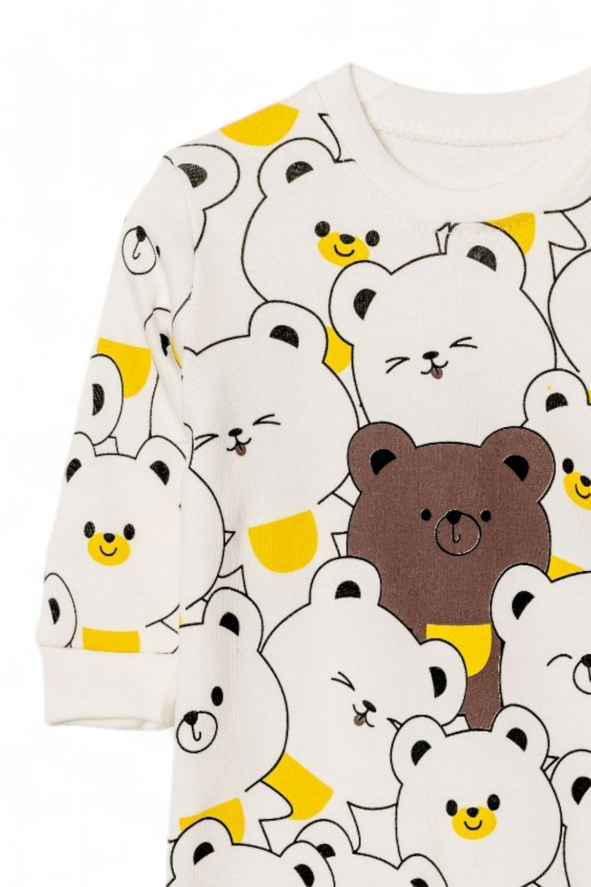 Erkek Bebek Hello Ayılar Baskılı Mevsimlik Yeni Doğan Alttan Çıtçıtlı  0-3-6-9-12 Ay Tulum R1499