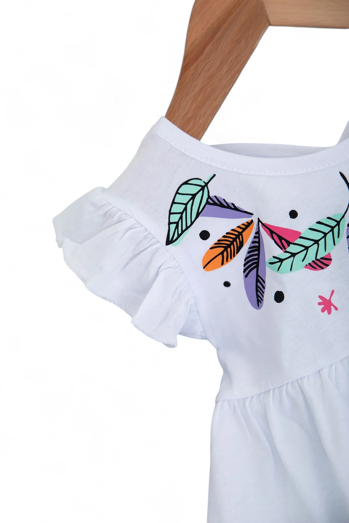 KIZ BEBEK ÇİÇEK BASKILI SIRTI AÇIK YAZLIK 6-9-12-18-24 AY ALT ÜST TAKIM R1847