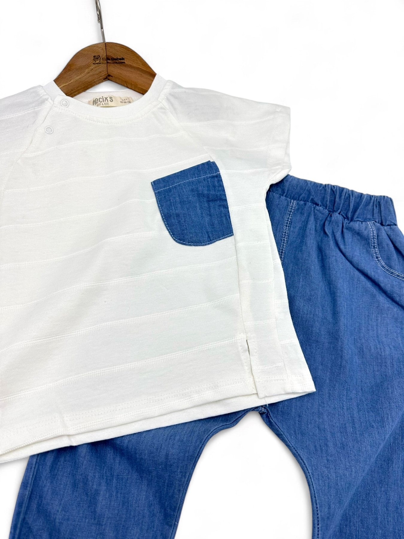 ERKEK ÇOCUK YAZLIK 2-3-4-5-6 YAŞ ŞALVAR MODEL KOT PANTALONLU ŞIK TAKIM R1843