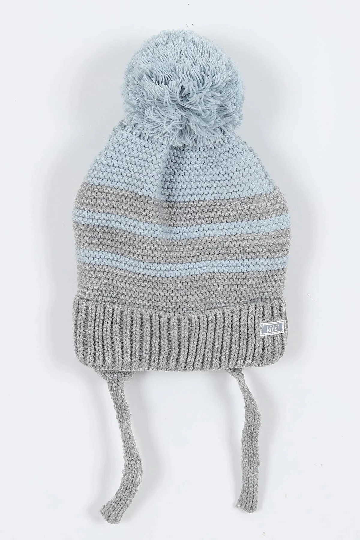 Erkek Bebek 0-18 Aylık İçi Polarlı Triko Bere / 0-18 Ay için Uygundur. BR21 - GRİ