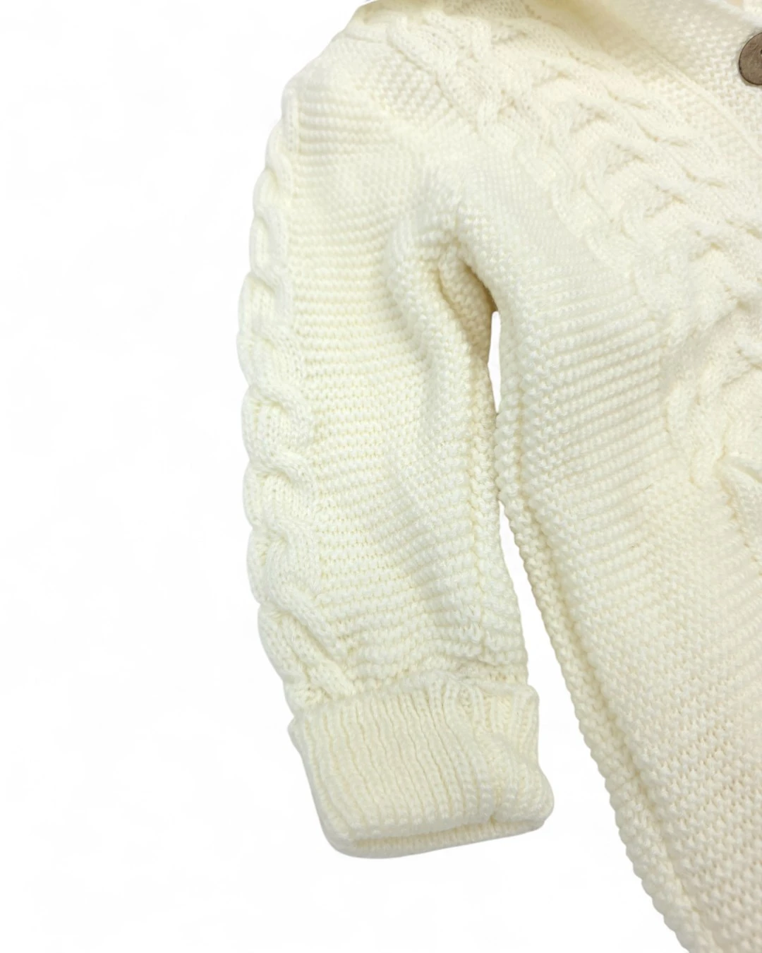 Kışlık Triko Bebek Tulumu, İçi Welsoftlu Düğmeli, Kapüşonlu 3-6-9-12 Aylık Kalın Peluş Tulum R2200