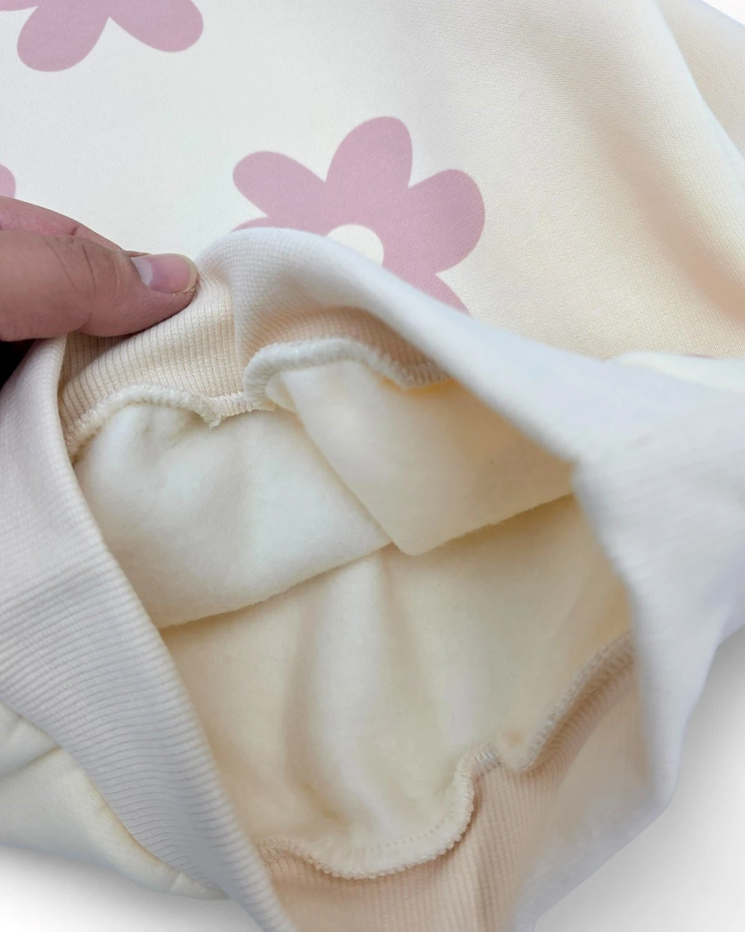 Kız Çocuk Kışlık 2-3-4-5 Yaş Çiçek Baskılı 3 İp Şardonlu Alt Üst Eşofman Takımı R2300