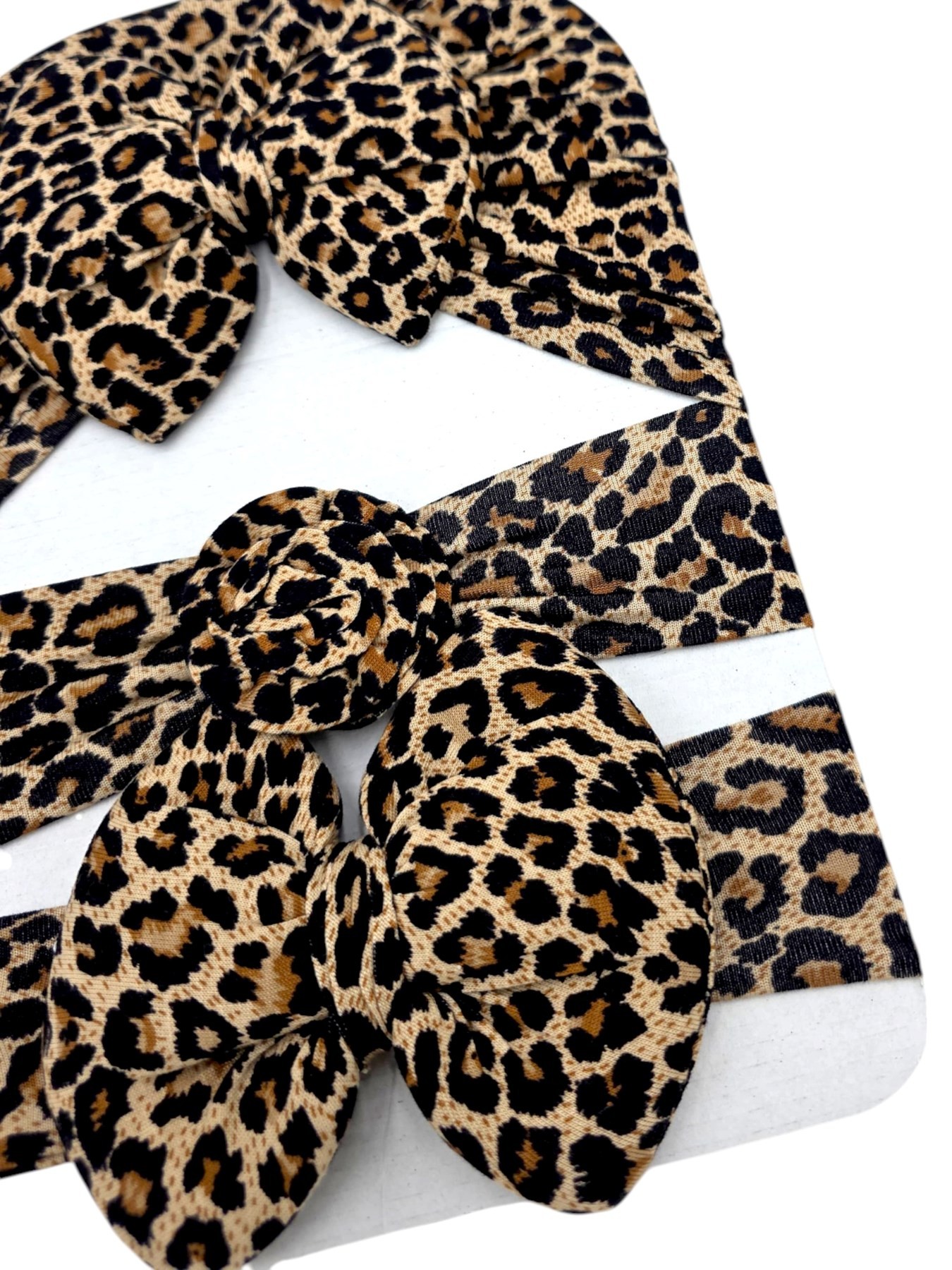 KIZ ÇOCUK LEOPAR DESEN 1-4 YAŞ SAÇ BANDI / BANDANA VE BONELİ 3'LÜ SET BN9