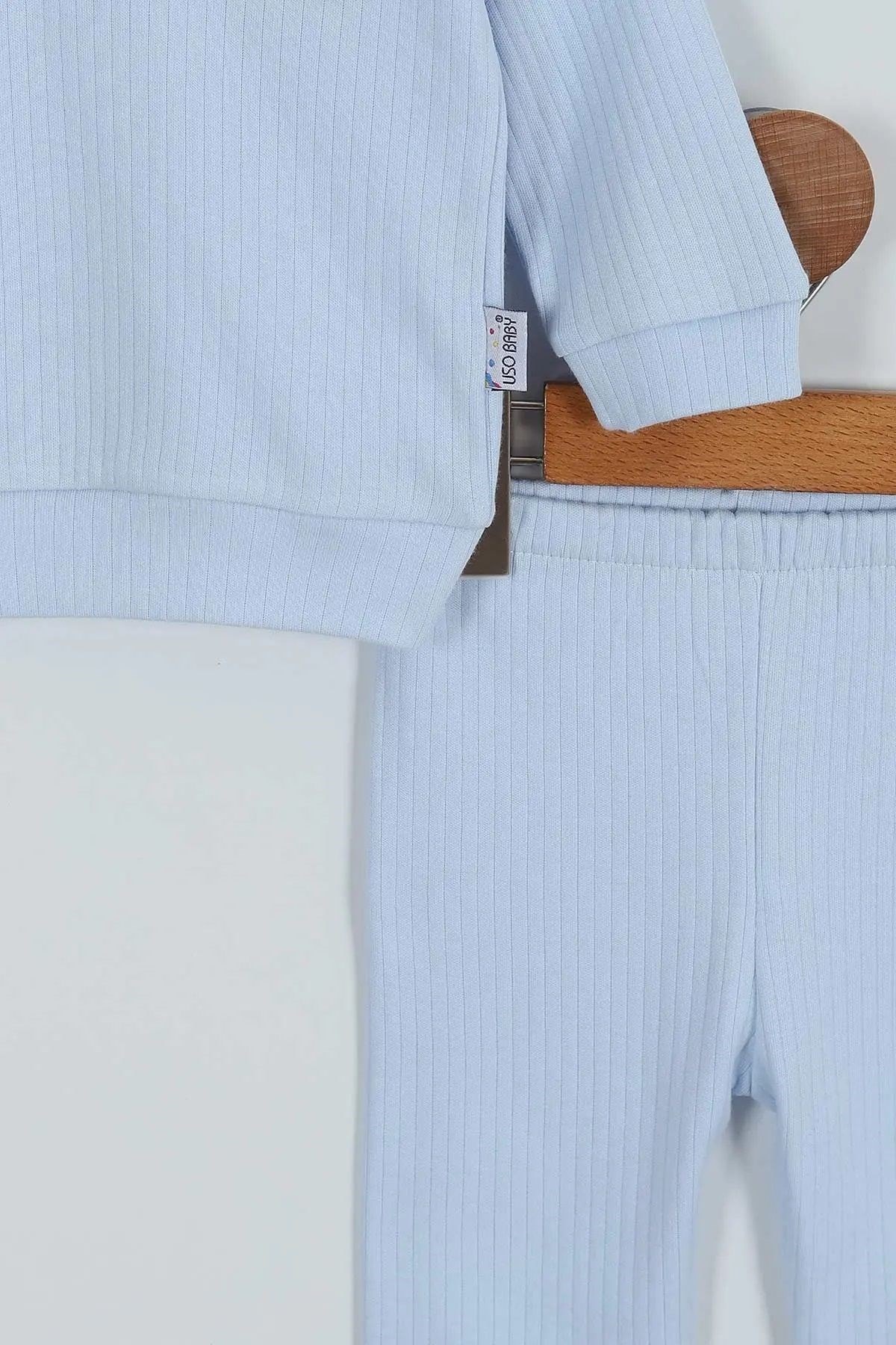 Erkek Bebek Ayııcık Nakışlı Fitilli Mevsimlik 6-9-12-18 Aylık Günlük Bebek Takımı R1031