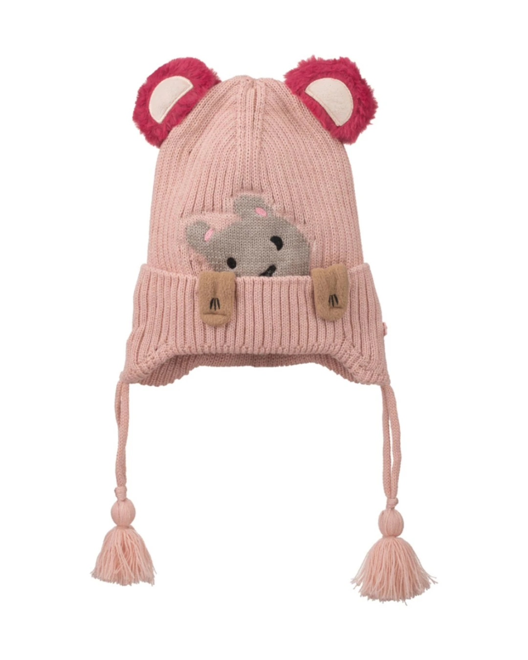 Kız Çocuk 4-8 Yaş İçi Polarlı Triko Çocuk Beresi BR32 - GÜL KURUSU