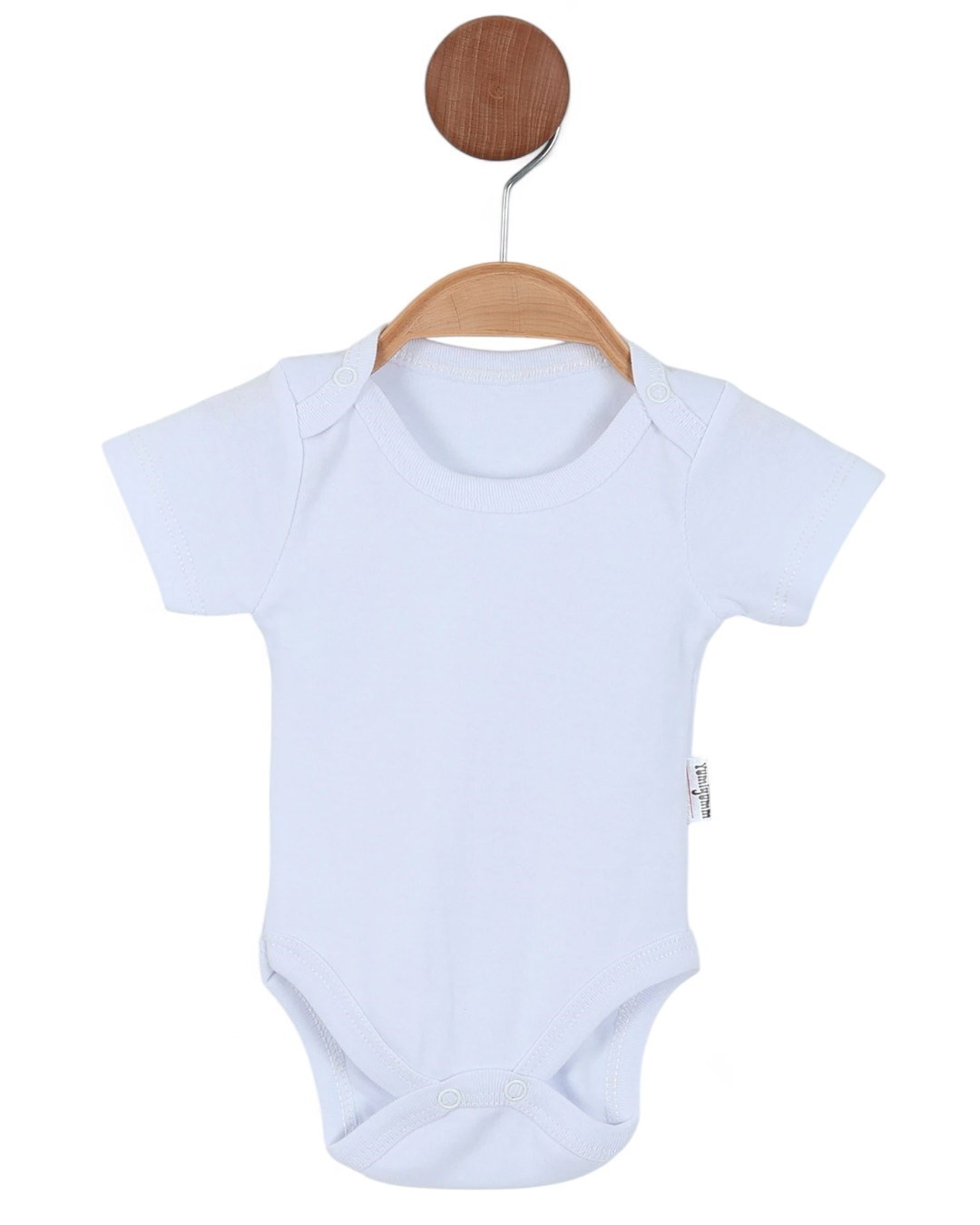 Yarım Kollu Düz Baskısız Bebek Çıtçıtlı Body, Zıbın, Atlet 0-3 Yaş R1051 - BEYAZ