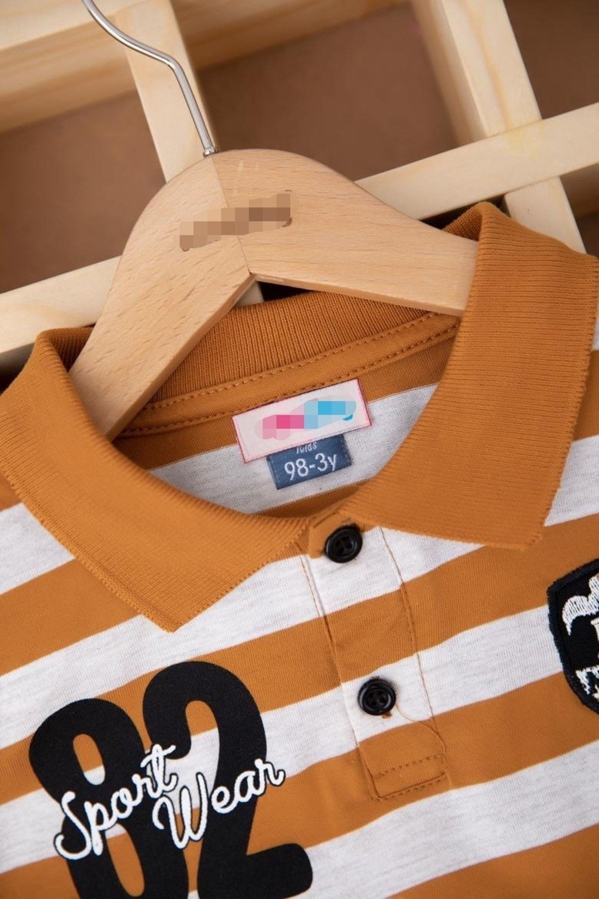 Erkek Çocuk Günlük Çizgili Polo Yakalı Şık T-shirt Ve Şort Alt Üst Takımı R499