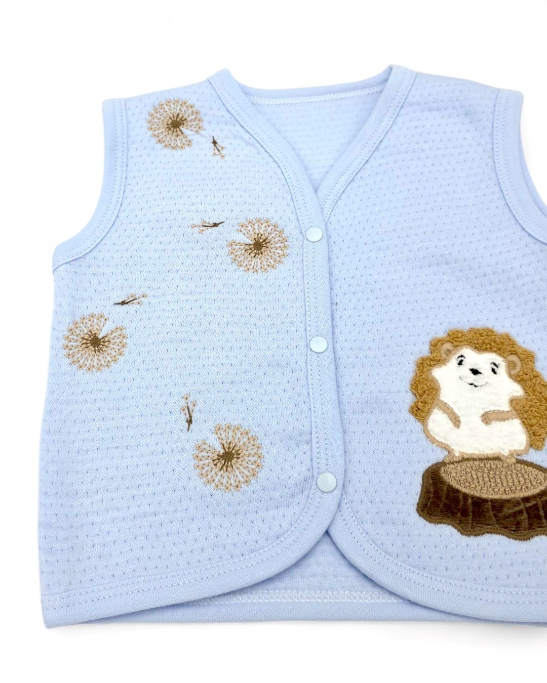 YENİ DOĞAN BEBEK 0-3-6-9-12 AY KİRPİ DETAYLI YELEK R1896