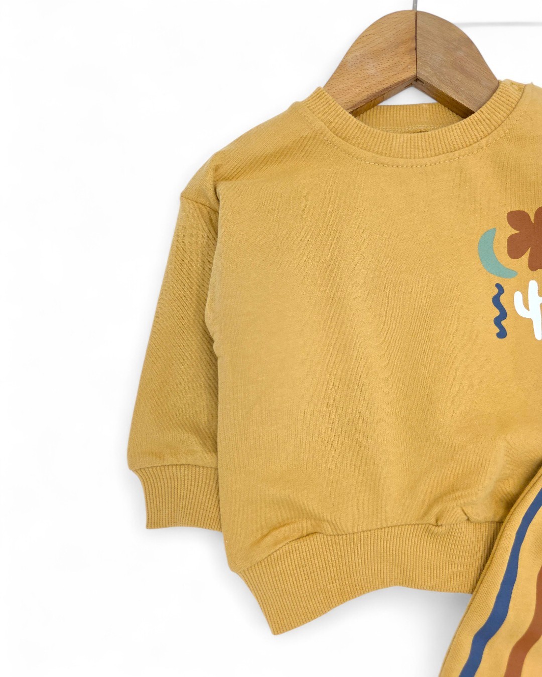 Erkek Bebek Mevsimlil Baskılı Sweatshirt, Çizgili Altlı 6-9-12-18-24 Ay 2'li Alt Üst Takım R2104