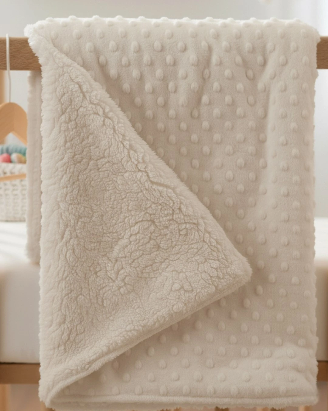 Nohut Kabarmalı Bir Tarafı Welsoftlu Kuzu Battaniye 85x90 Cm R2350