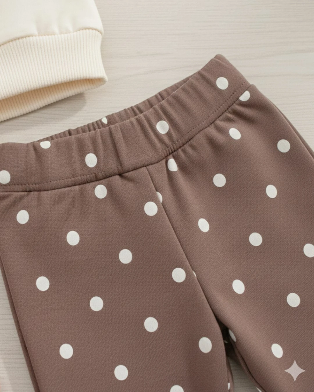 Kız Bebek Fiyonklu Mevsimlik 2'li Takım (6-24 Ay) – Puantiyeli Alt, Nakış Detaylı Üst R2380