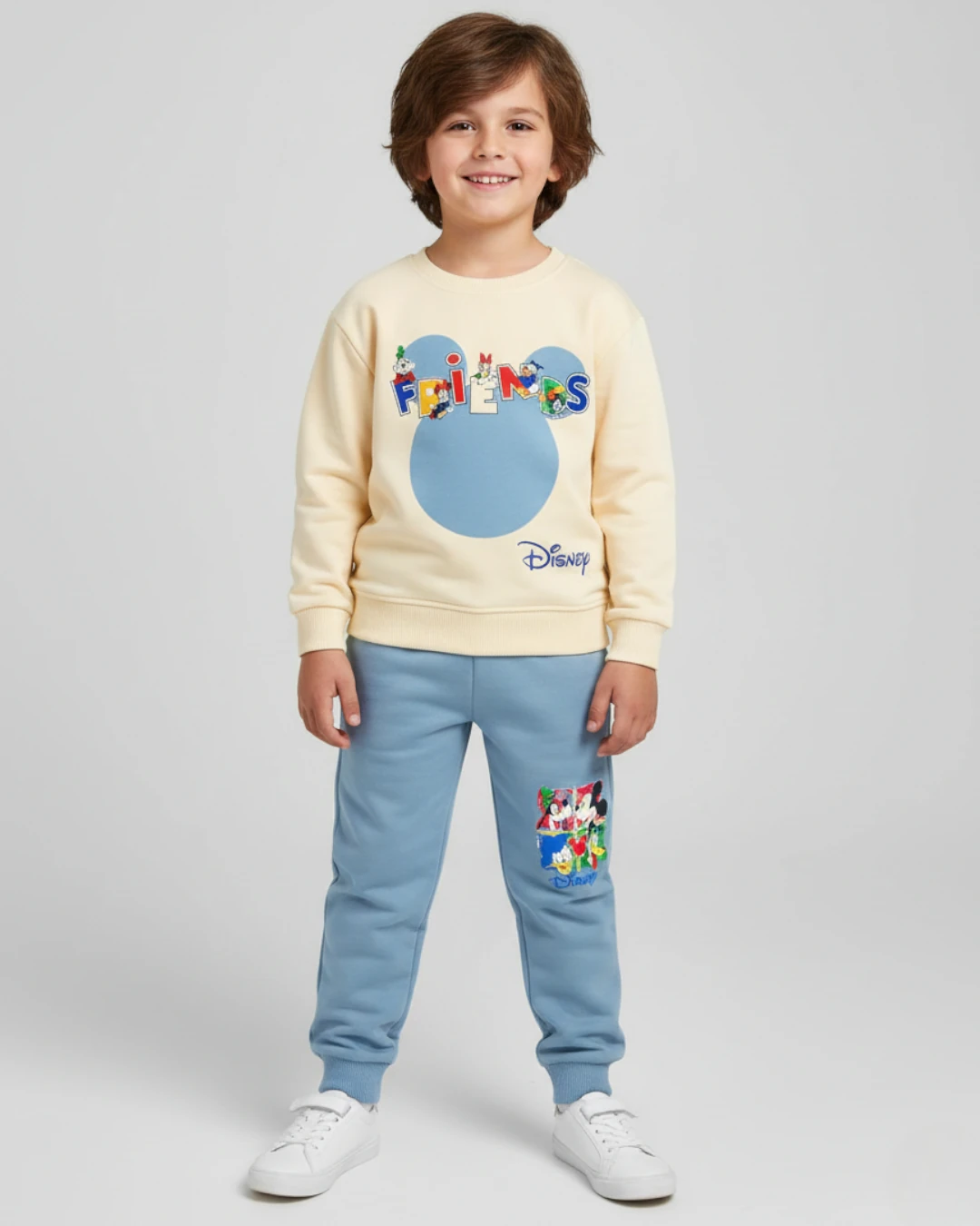 Erkek Çocuk Mevsimlik, Mickey Baskılı, Sırtı Baskılı,  4-11 Yaş Erkek Çocuk Eşofman Takımı R2261 - MAVİ