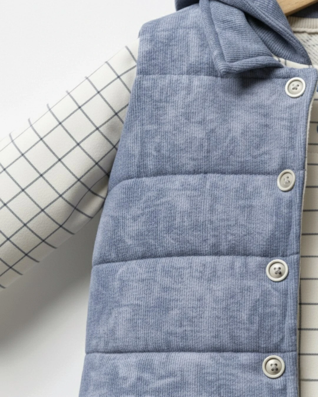 Erkek Bebek 3'lü Kapüşonlu Yelekli Şık Bebek Kombini, 1-2-3-4 Yaş 3'lü Bebek Alt Üst Takımı R2351