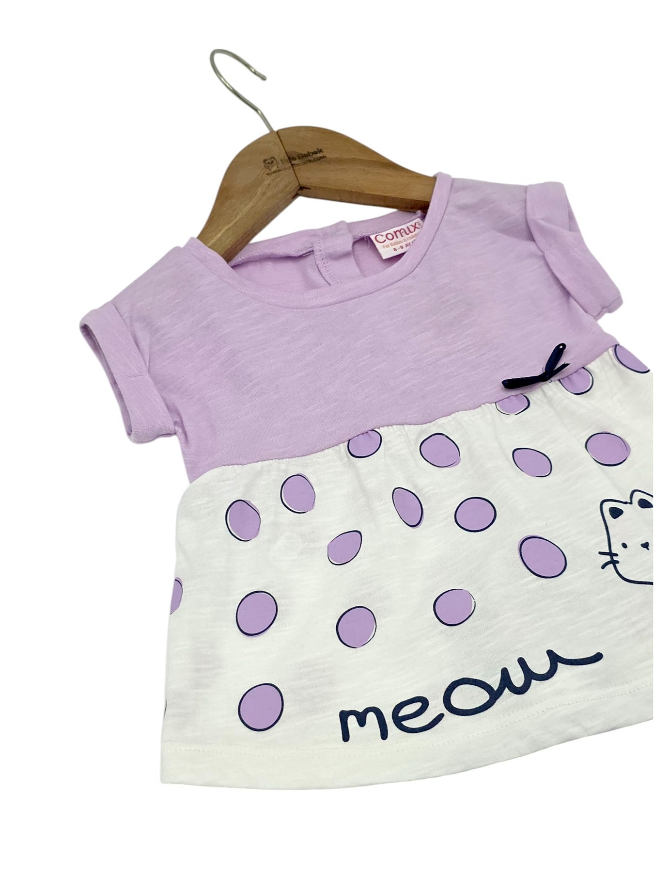 KIZ BEBEK  MEOW BASKILI 6-9-12-18-24 AY TAYTLI TAKIM OT79