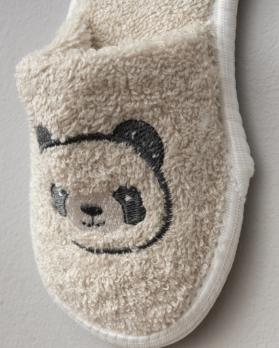 Bebek Gülen Panda Nakışlı 4'lü Havlu & Bornoz Banyo Seti, Yeni Doğan Bornoz Takımı BN14